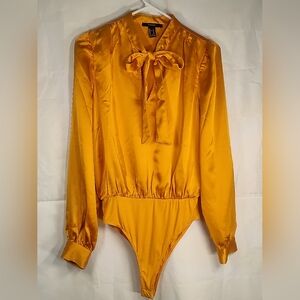 Forever 21 Satiny Orange Body Suit size M